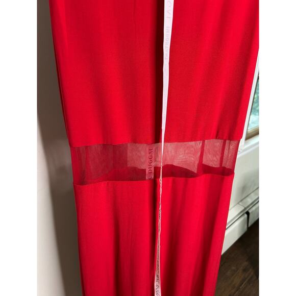 Ieena for MacDuggal-size 4-sheer mesh panel detail column gown red NWT - Picture 5 of 8